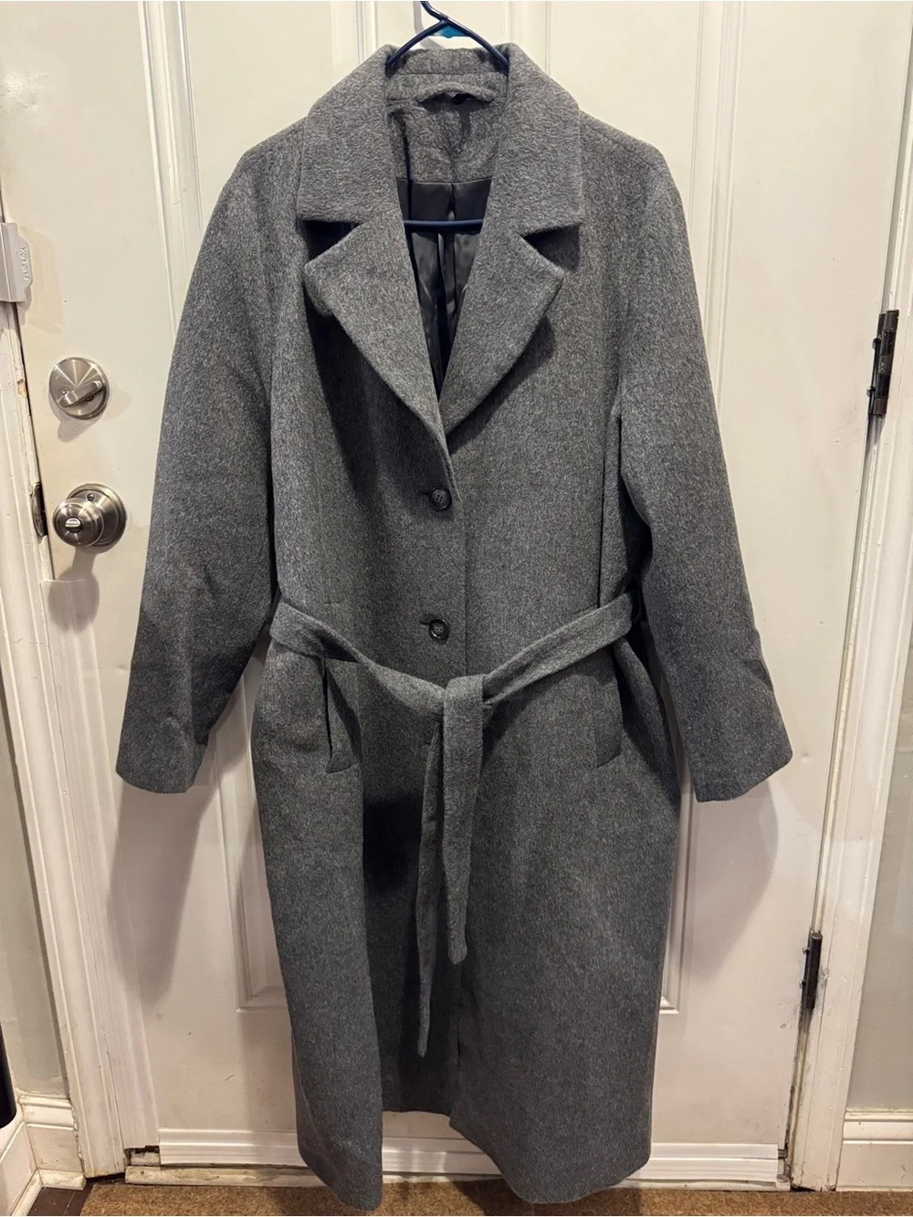 & OTHER STORIES Relaxed Alpaca Blend Coat Wool Belted Trench Long Gray $249.00 - Picture 9 of 16